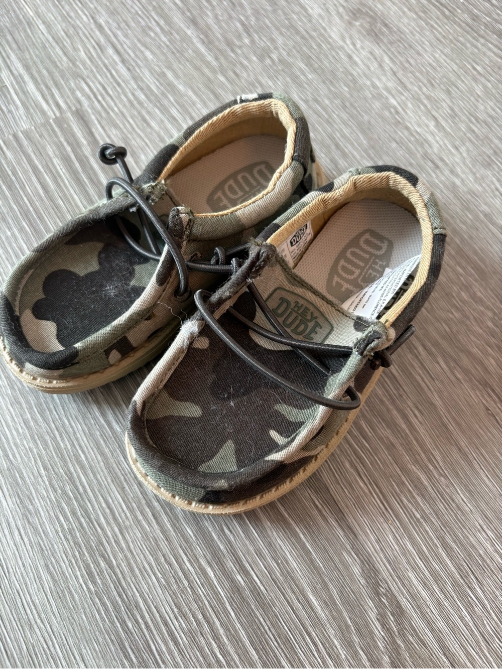 Hey Dude Kids Camo Slip-On Moccasins - Olive Green